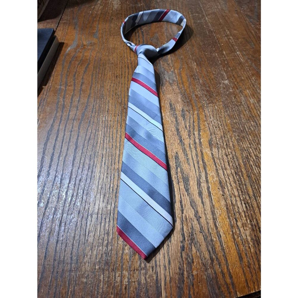 Austin Manor Grey and Burgandy Mens Neck Tie